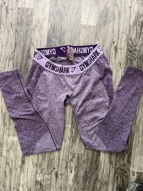 Gymshark Heather Purple Kids Seamless Leggings with Branded Waistband